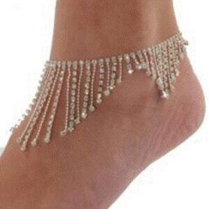 Ladies Sexy Rhinestone Rainfal Anklet  Cosmetic Jewelry LC0658